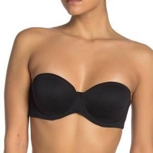 Calvin Klein Strapless Black Light Push Up Bra 34C